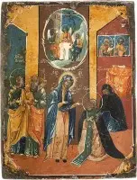 Icône de l'apparition de la Mère de Dieu à saint Serge de Radonège