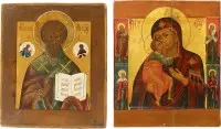 Twee iconen: Sint-Nicolaas van Myra en de Moeder Gods Feodorovskaja