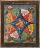 Icoon van de Moeder Gods 'Brandende Braambos'