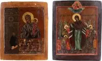 Deux icônes avec images miraculeuses de la Mère de Dieu : 'Joie inattendue' et 'Joie de tous les affligés'