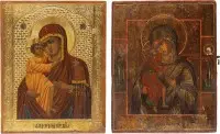 Deux icônes avec la Mère de Dieu Feodorovskaya