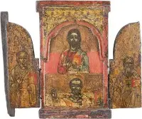 Drieluik met Christus en geselecteerde heiligen