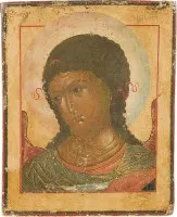 FEINE IKONE MIT DEM ERZENGEL GABRIEL AUS EINER DEESIS