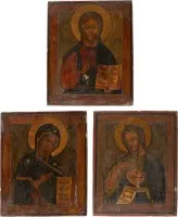 DREITEILIGE DEESIS: CHRISTUS PANTOKRATOR FLANKIERT VON DER GOTTESMUTTER UND JOHANNES DEM VORLÄUFER