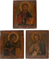 DREITEILIGE DEESIS: CHRISTUS PANTOKRATOR FLANKIERT VON DER GOTTESMUTTER UND JOHANNES DEM VORLÄUFER
