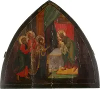 Icône très fine et grand format de la présentation de l'enfant Jésus au temple provenant d'une iconostase d'église