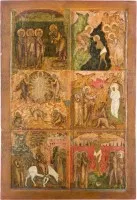 Monumentale icoon met zes hoogfeesten van het orthodoxe kerkjaar