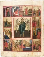 Monumentaal vita-icoon van Johannes de Voorloper uit een kerkelijke iconostase
