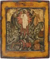 Zeer fijn icoon van de Transfiguratie van Christus op de berg Tabor