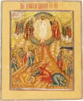 FEINE IKONE MIT DER VERKLÄRUNG CHRISTI AUF DEM BERG TABOR