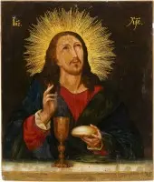Grote icoon Christus met de Eucharistie