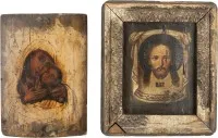 ZWEI IKONEN: MANDYLION UND GOTTESMUTTER VON KORSUN (KORSUNSKAYA)