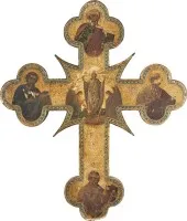 Grande croix de procession avec la Crucifixion et la Résurrection du Christ