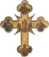 Groot processiekruis met de Kruisiging en de Opstanding van Christus
