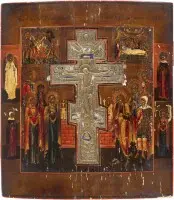 Staurotheek met de Kruisiging van Christus, de Kruisafneming en de Graflegging