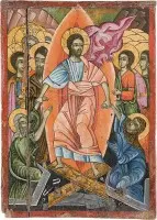 Icoon van de Nederdaling van Christus in de hel en de bevrijding van de voorvaderen uit de Hades