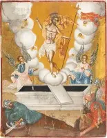 Fijne icoon van de Opstanding van Christus