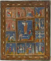 Icône de la résurrection du Christ et douze grandes fêtes