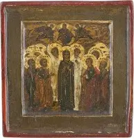 Icoonfragment van de Hemelvaart van Christus