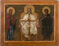 Singular and large icon after Masaccio's Trinity fresco