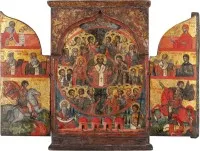 Triptyque 'Toussaint' très rare et fin avec des saints choisis