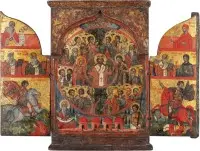 Triptyque 'Toussaint' très rare et fin avec des saints choisis