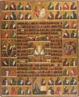 Icône annuelle grand format avec 52 images miraculeuses de la Mère de Dieu