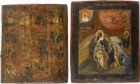 Deux icônes : prophète Élie et icône de fête