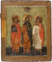 Icône avec les saints Samon, Gurij et Aviv