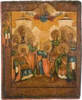 Icône avec les neuf martyrs de Cyzique