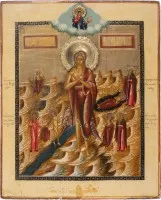 Icoon van de heilige Maria van Egypte met scènes uit haar leven in de woestijn