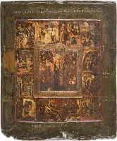 VITA-IKONE MIT DEM HEILIGEN NIKOLAUS VON MOSCHAISK
