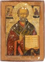 IKONE MIT DEM HEILIGEN NIKOLAUS VON MYRA