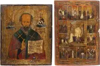 Deux grandes icônes : saint Nicolas de Myre et icône de fête