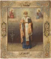 Icône-reliquaire très rare avec saint Nicolas de Myre