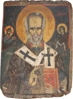 Monumentale icoon met de heilige Nicolaas van Myra uit een kerkelijke iconostase