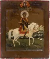 Kleine icoon met de heilige Tryphon