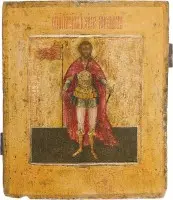 Icoon met de heilige Johannes de Krijger