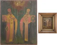 Twee iconen met bisschoppelijke heiligen