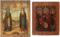 Twee iconen: Zosima en Savvati, evenals Samon, Gurij en Aviv