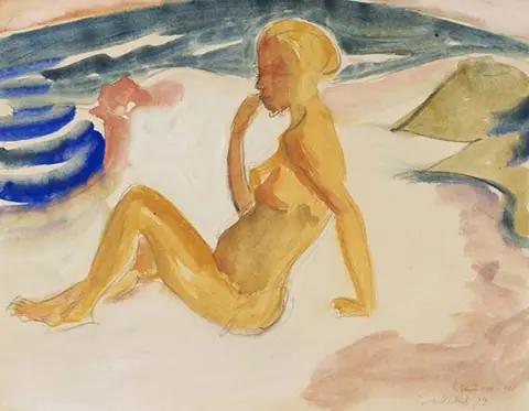 Erich Heckel, Sitzende am Meer, 1922