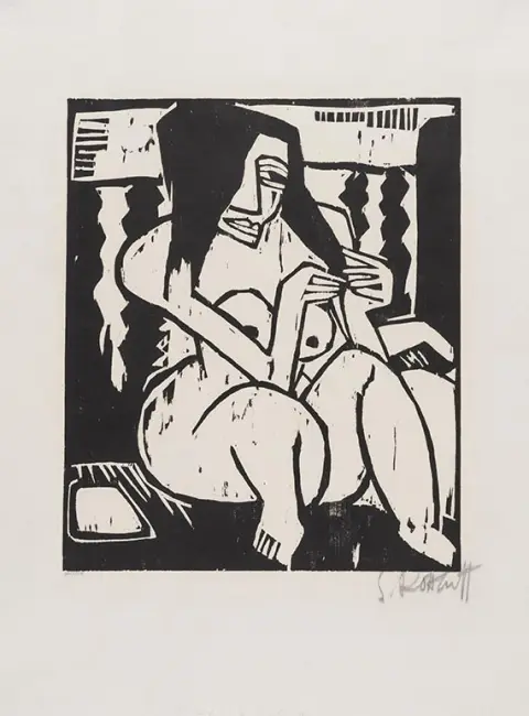 Karl Schmidt-Rottluff, Frau mit aufgelöstem Haar, 1913