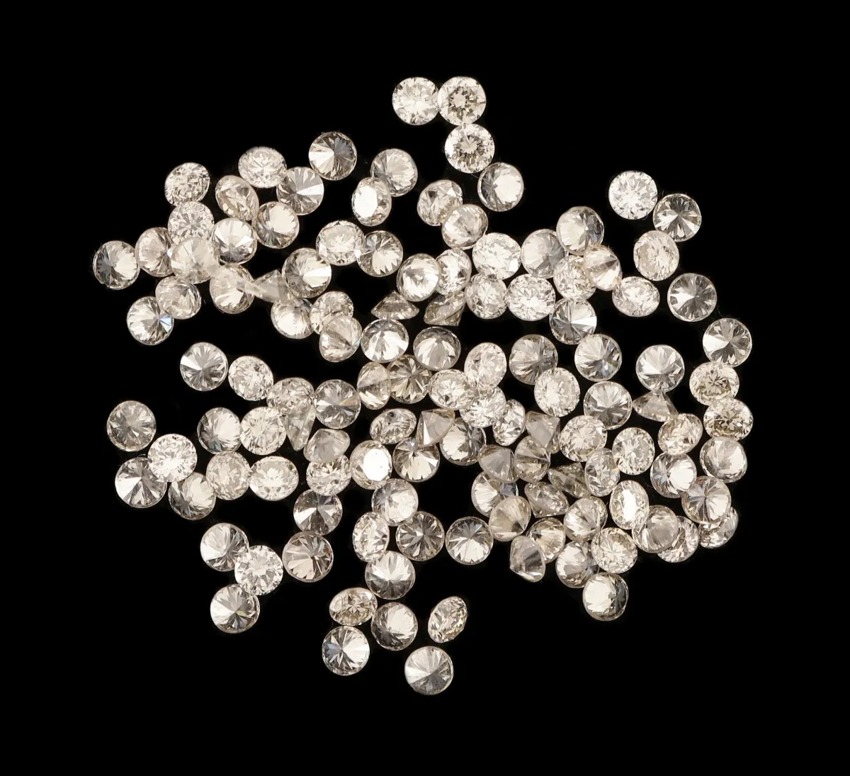 Partia luźnych brylantów, łącznie ok. 1,00 ct biały/vs-si, wym. ok. 1,21 - 1,24 mm, kalibrowane
