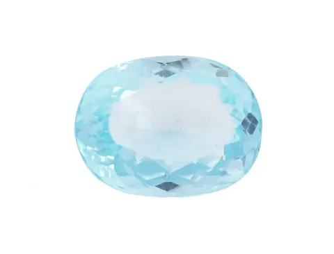 Topaze bleue non montée, env. 10,64 ct, taille ovale, Sky Blue, traitée
