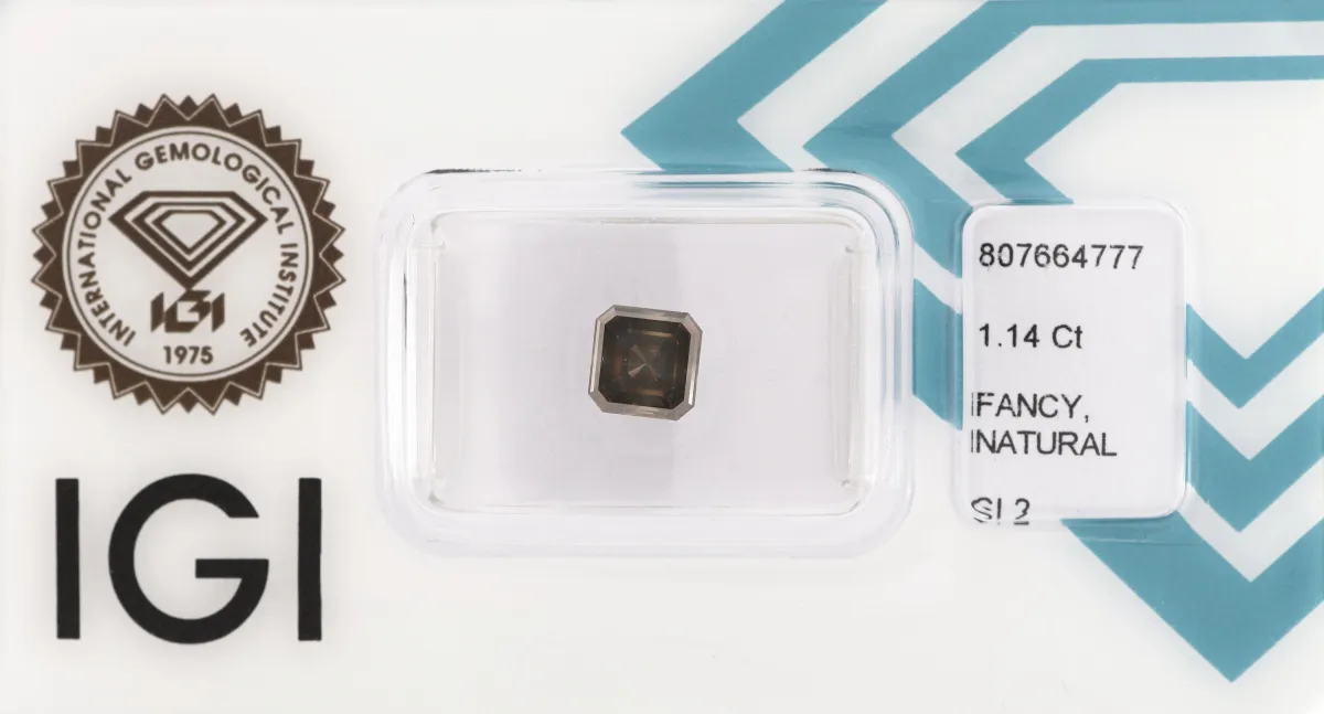 Loser Diamant, 1.14 ct Natural Fancy Deep Greenish Grayish Yellow/si2, Square Emerald