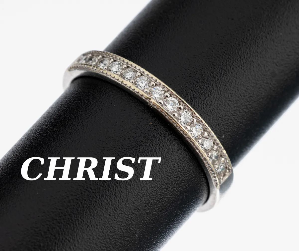 14 kt gold CHRIST diamond ring, white gold 585/000, 13 diamonds total approx. 0.25 ct white/si