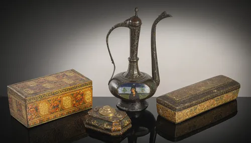 Lot of works with lacquer painting