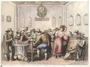 Pinelli, Bartolomeo – Intérieur de chambre, communément appelé Botteghino