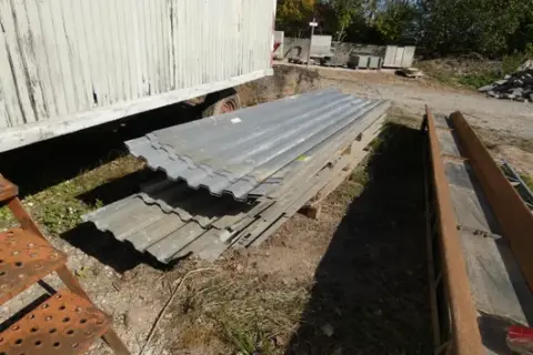 Lot of corrugated sheet metal
