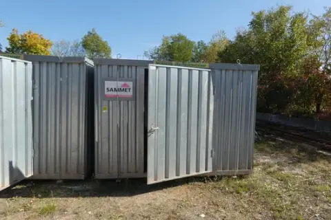 Bouwmaterialcontainer, verzinkt staal, met inhoud